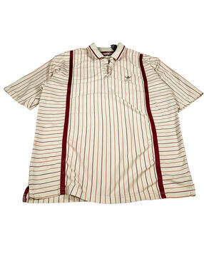 ENYCE Cream Red Striped Polo XL